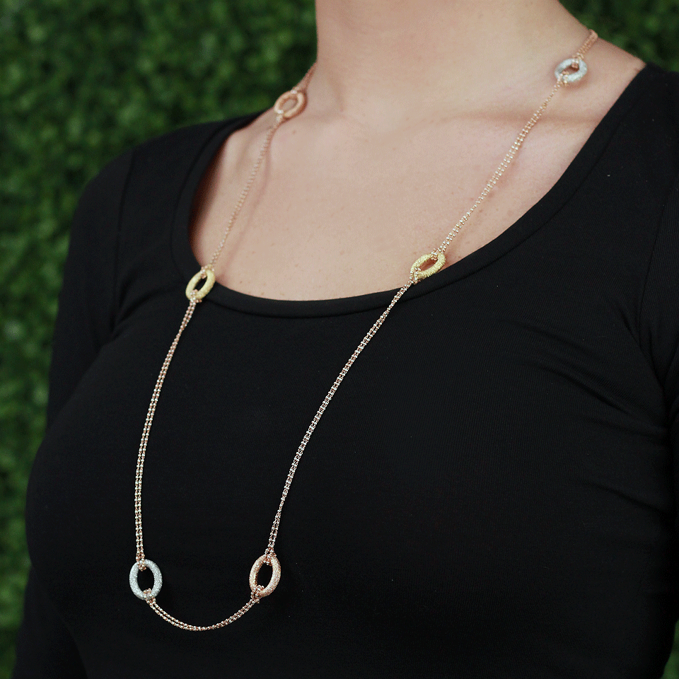 CAROLINA BUCCI-1885 Long Link Necklace-ROSE GOLD