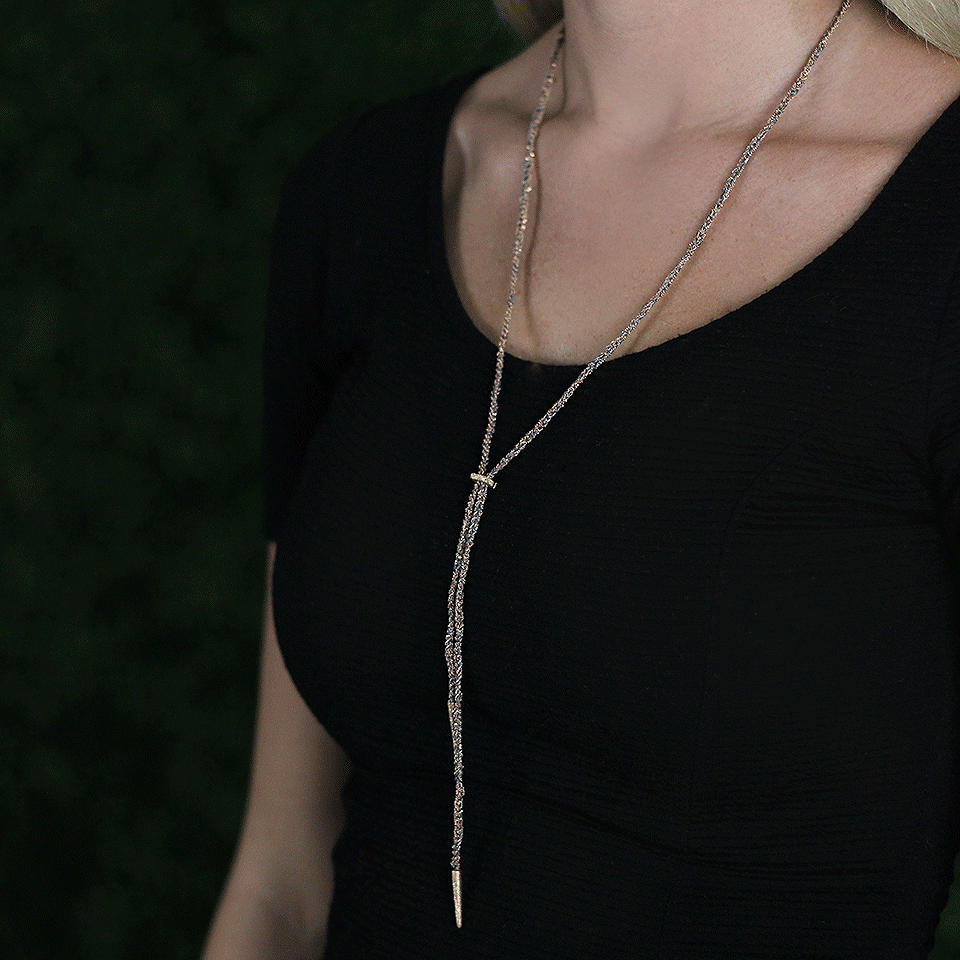CAROLINA BUCCI-Lucky Lariat Necklace-ROSE GOLD