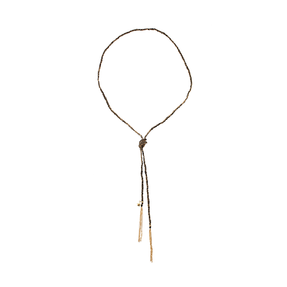 CAROLINA BUCCI-Lucky Black Star Charm Necklace-YELLOW GOLD