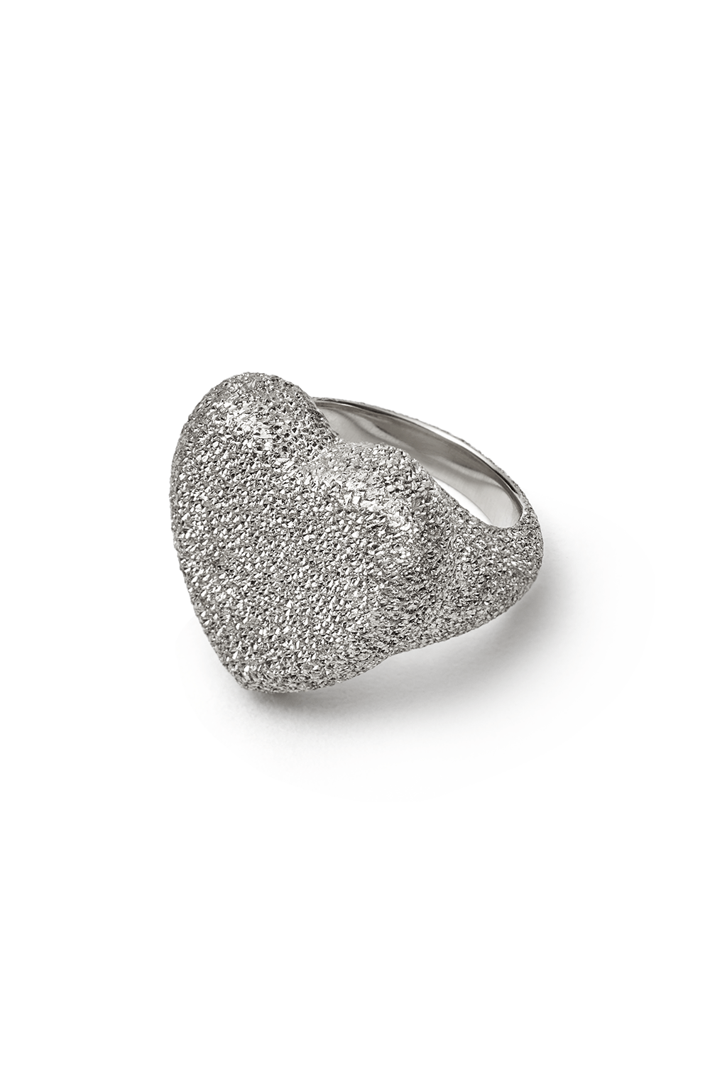 CAROLINA BUCCI-Florentine Finish Cuore Ring-WHITE GOLD