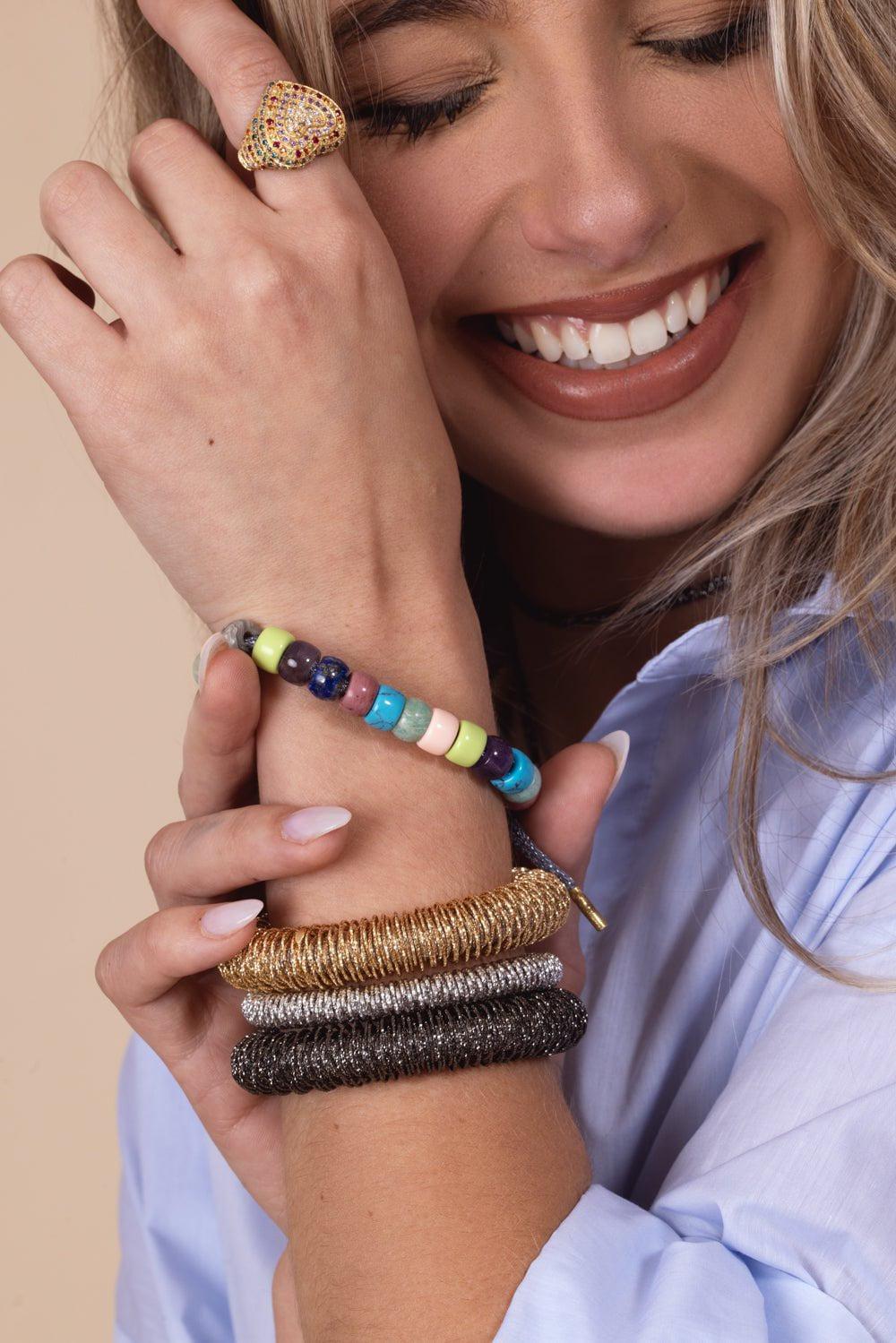 CAROLINA BUCCI-Rainbow Pavé Cuore Ring-YELLOW GOLD