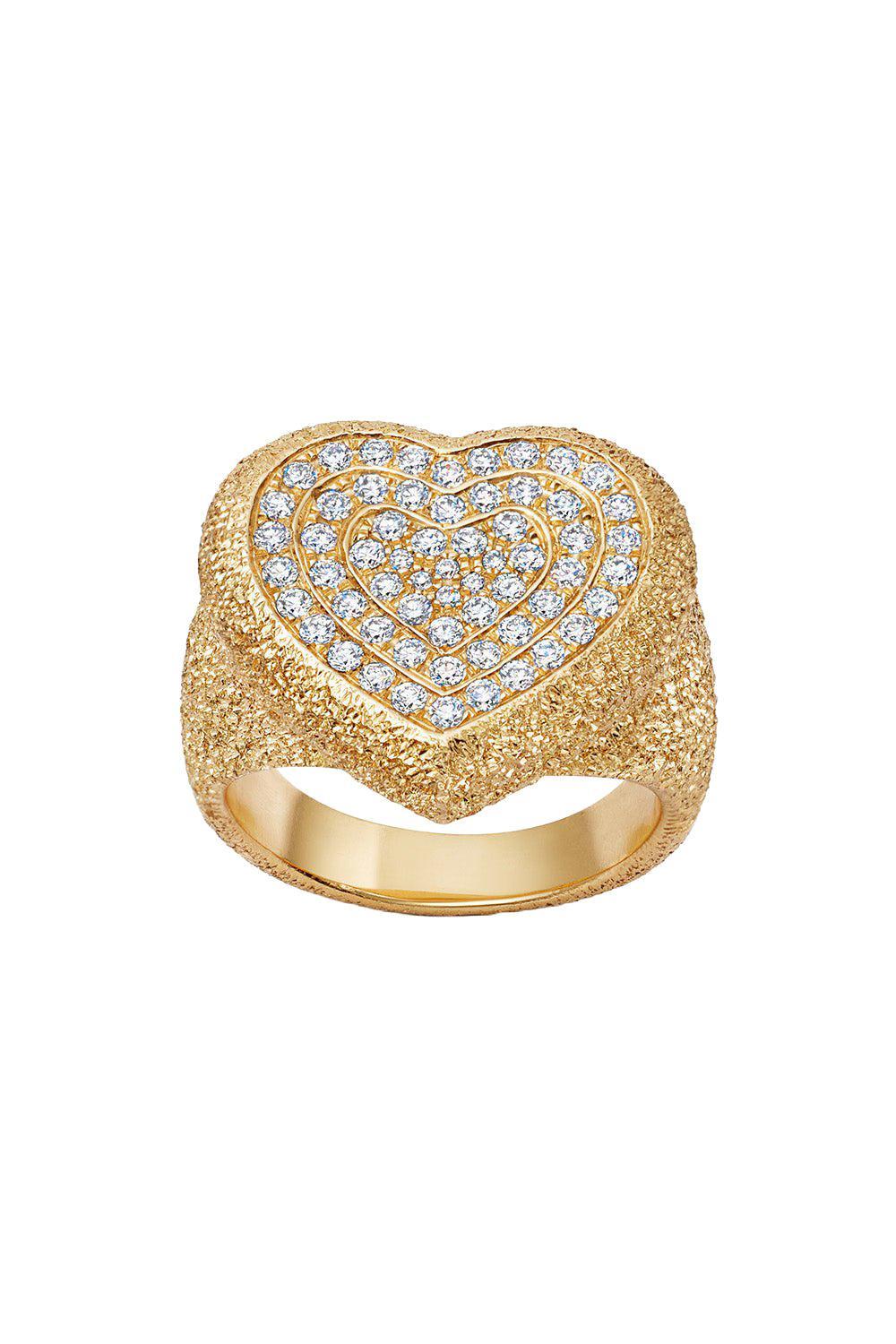 Diamond Pavé Cuore Ring-YELLOW GOLD-5-JEWELRYFINE JEWELRING-CAROLINA BUCCI
