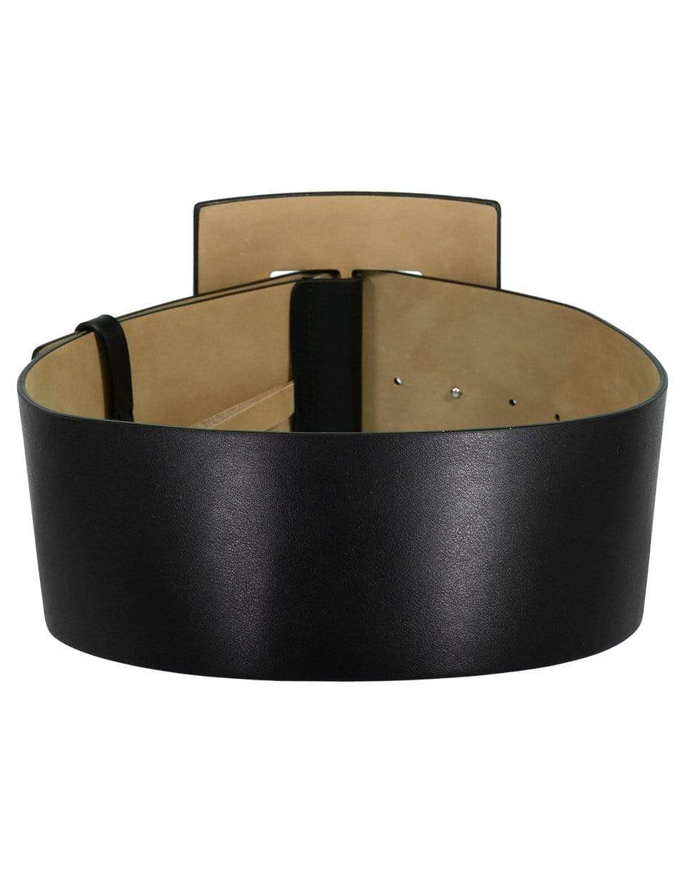 CAROLINA HERRERA-Black Wide Buckle Belt-