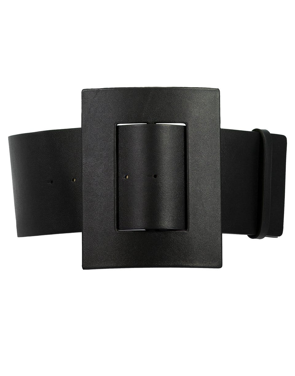 CAROLINA HERRERA-Black Wide Buckle Belt-