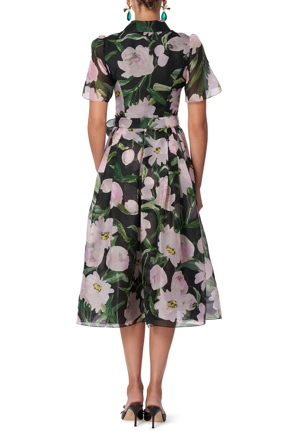 CAROLINA HERRERA-Button Down Collared Midi Dress-