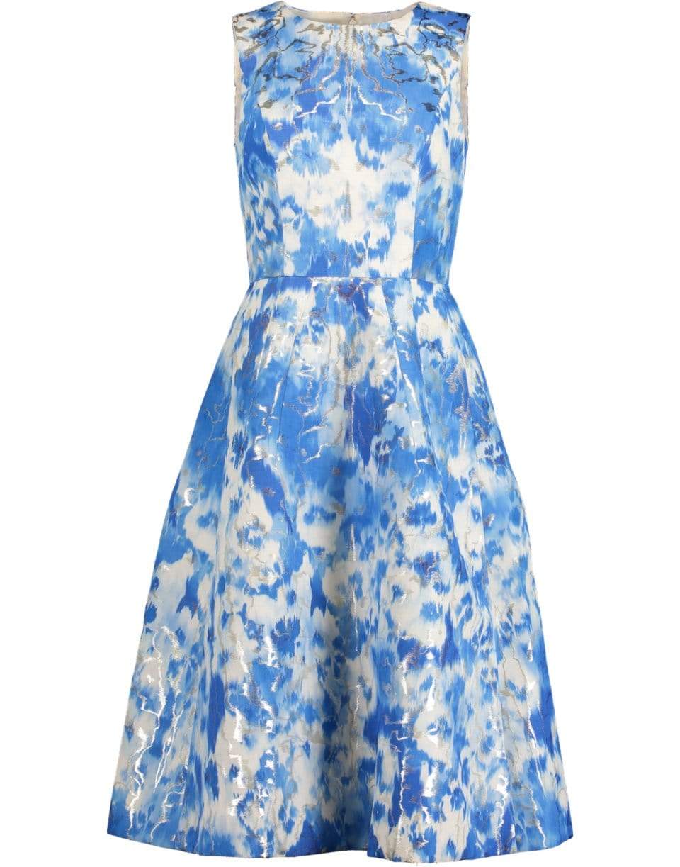 CAROLINA HERRERA-Abstract Floral A-Line Dress-