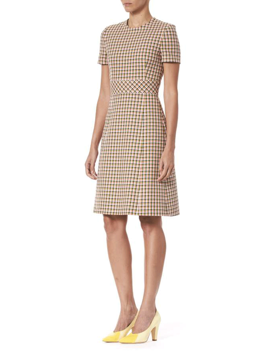 CAROLINA HERRERA-A-Line Cotton Check Dress-