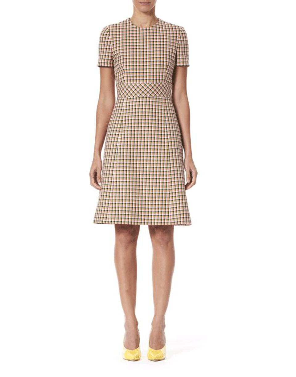 CAROLINA HERRERA-A-Line Cotton Check Dress-