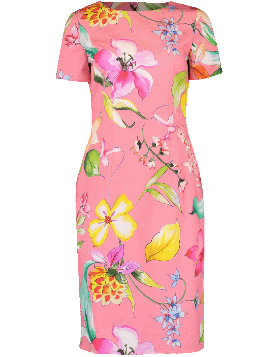 CAROLINA HERRERA-Floral Sheath Dress-