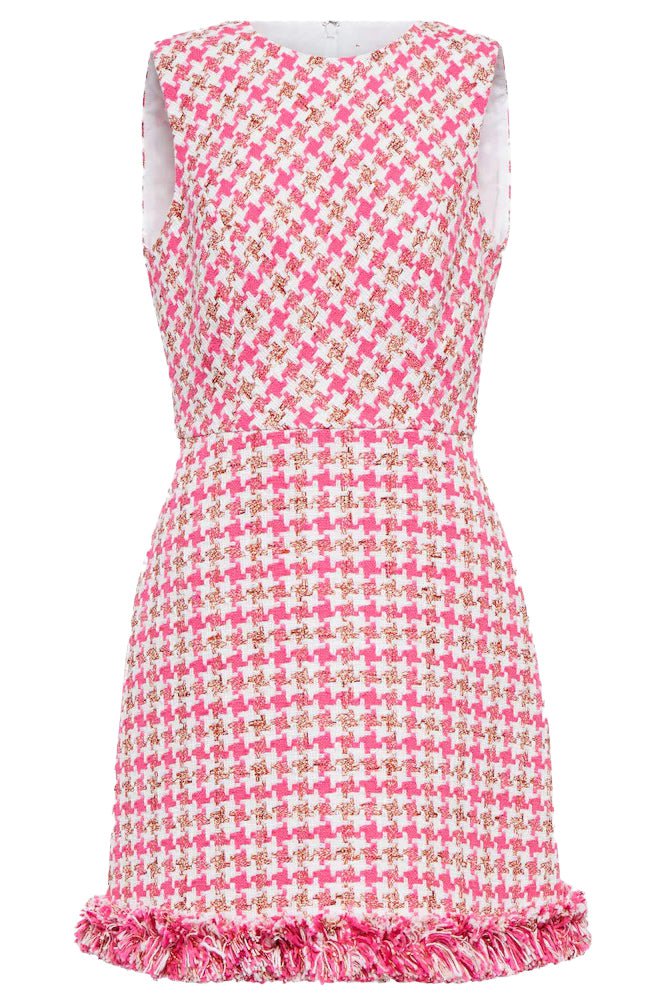 CAROLINA HERRERA-Sleeveless Tweed Mini Dress-FLMGOMLT