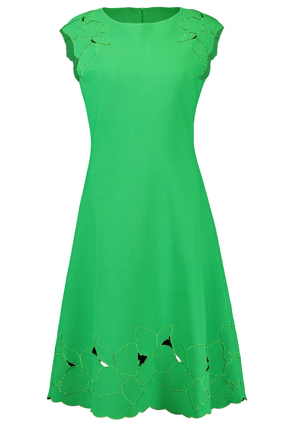 CAROLINA HERRERA-Boat Neck Flare Dress-