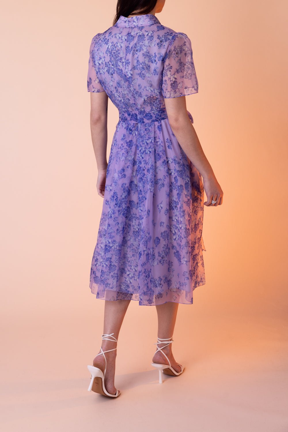 CAROLINA HERRERA-Short Sleeve Button Midi Dress-