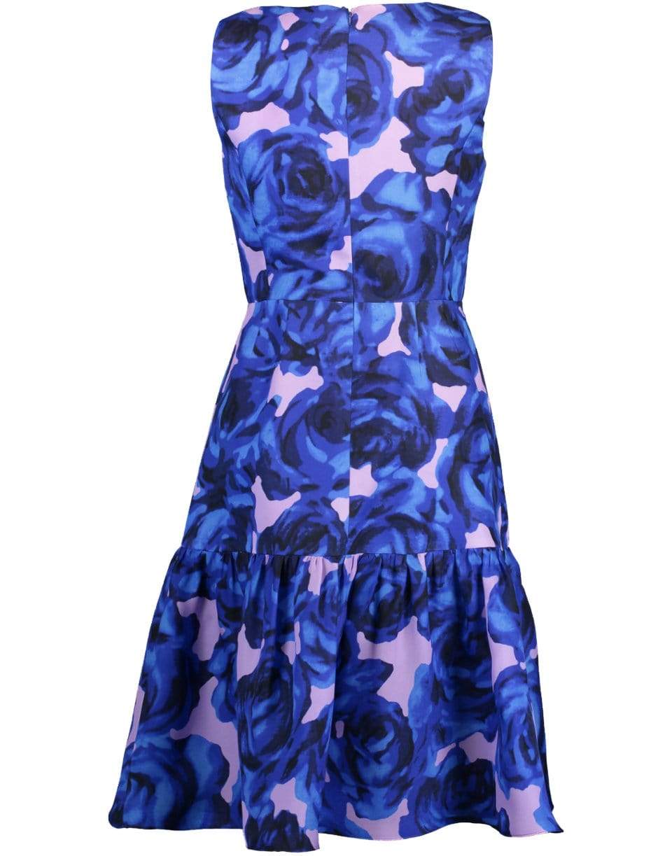 CAROLINA HERRERA-Sleeveless Floral Print Dress with Bow-
