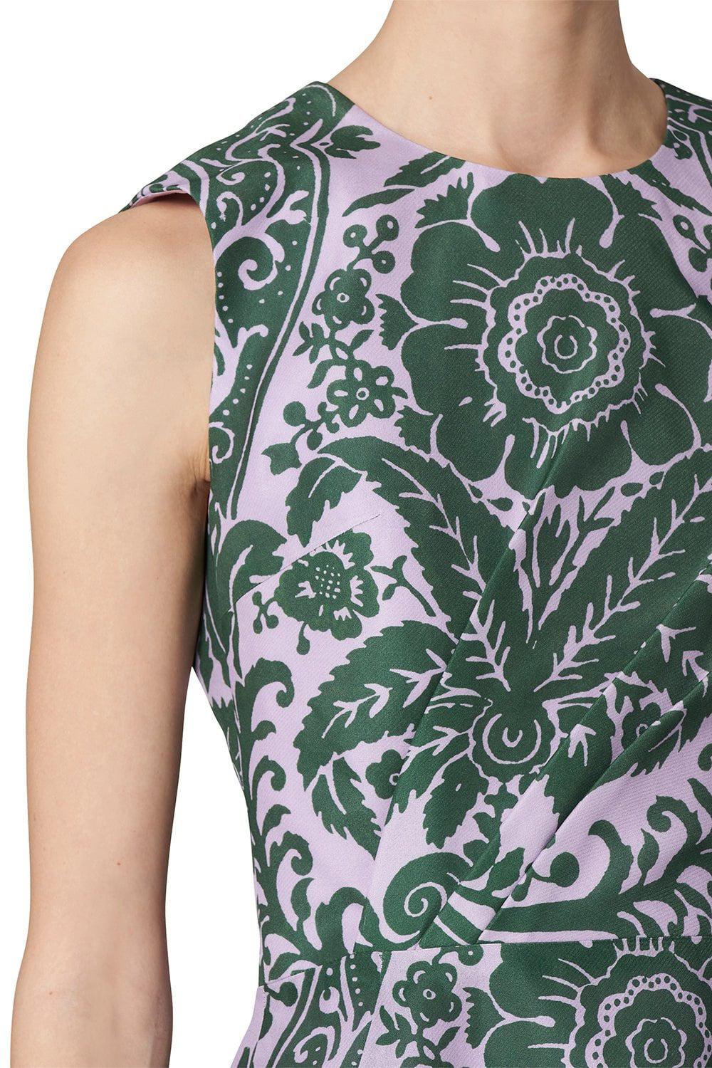 CAROLINA HERRERA-Sleeveless Ruffled Hem Midi Dress-