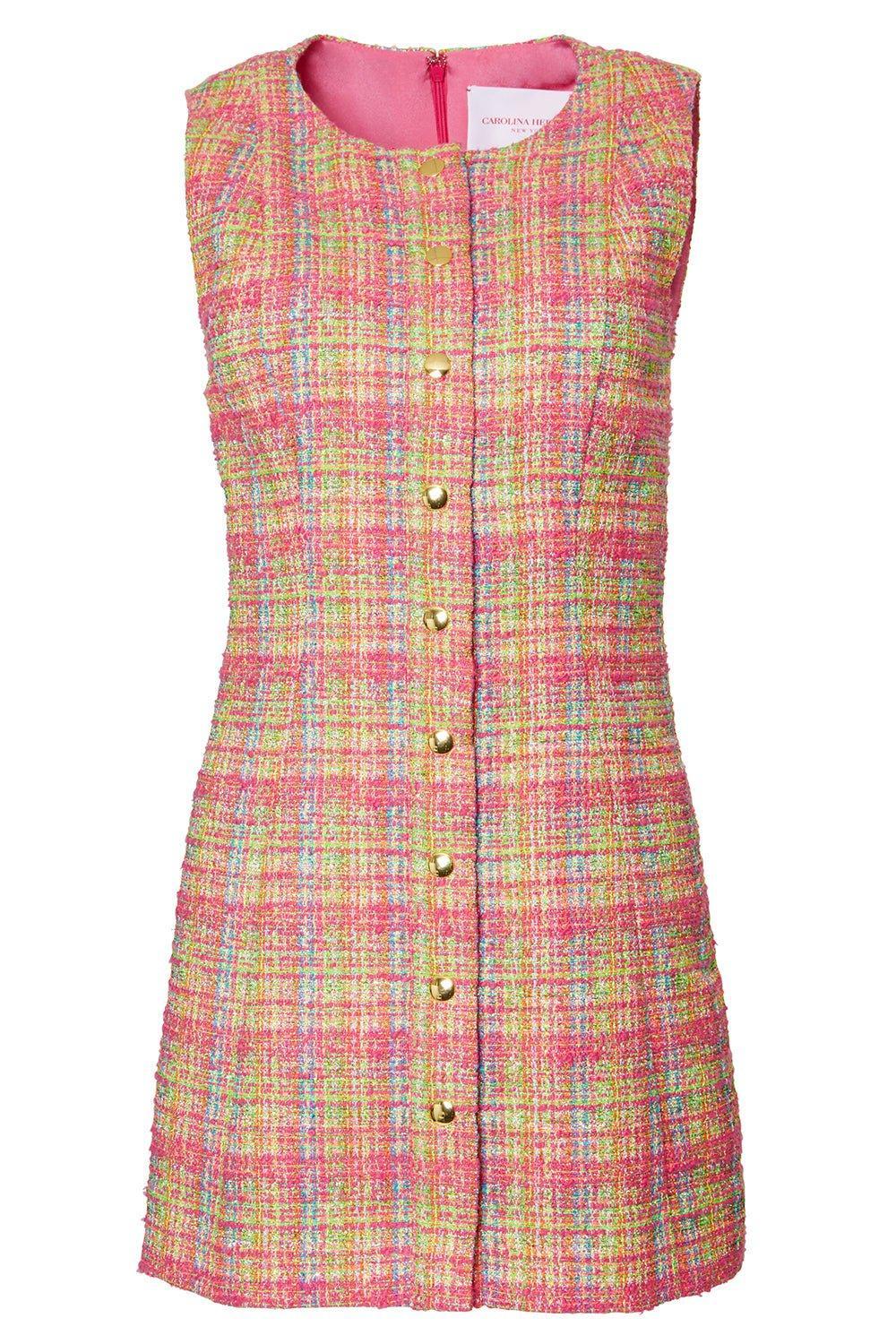 CAROLINA HERRERA-Sleeveless Button Front Mini Dress-
