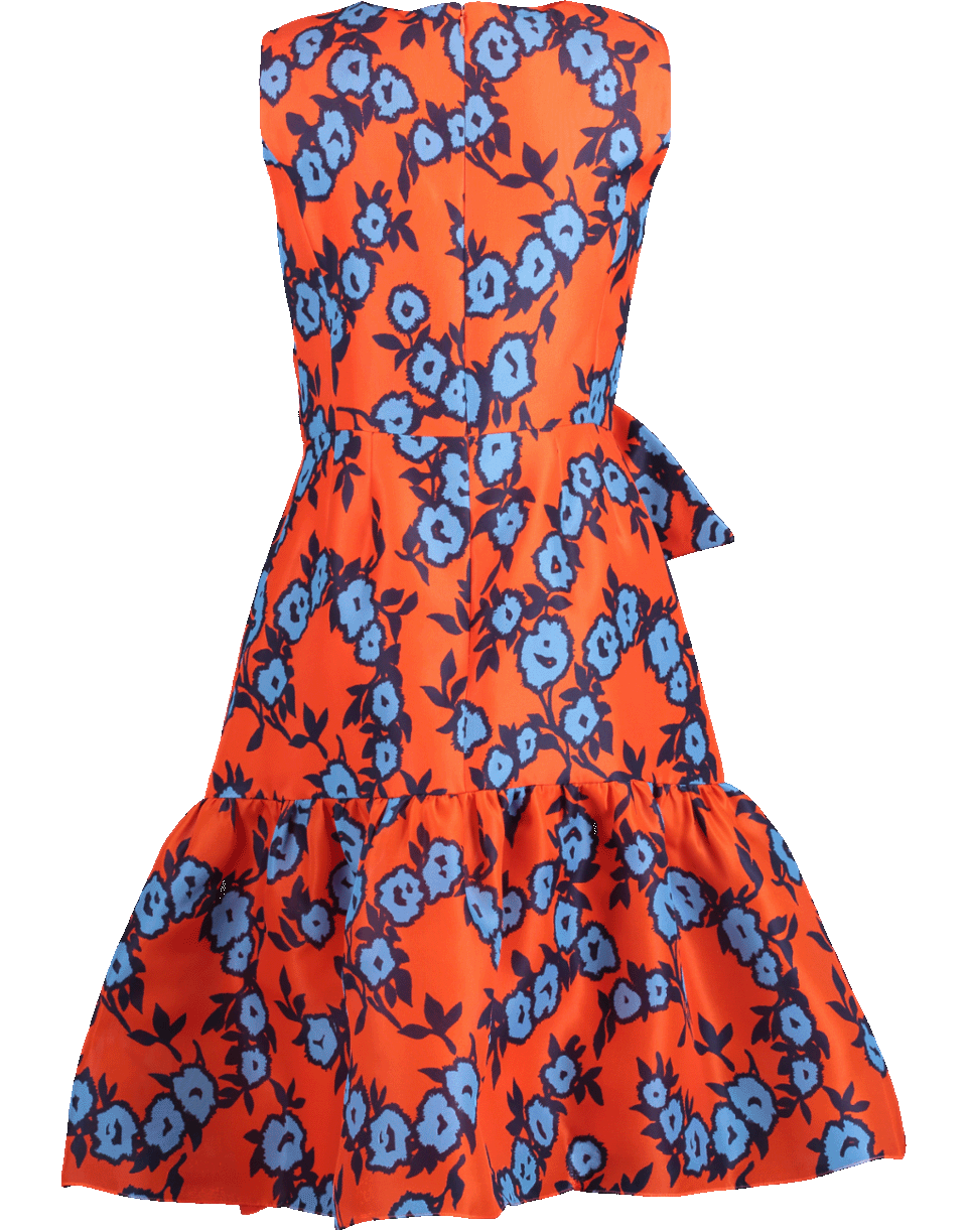 CAROLINA HERRERA-Gathered Bow Silk Dress-