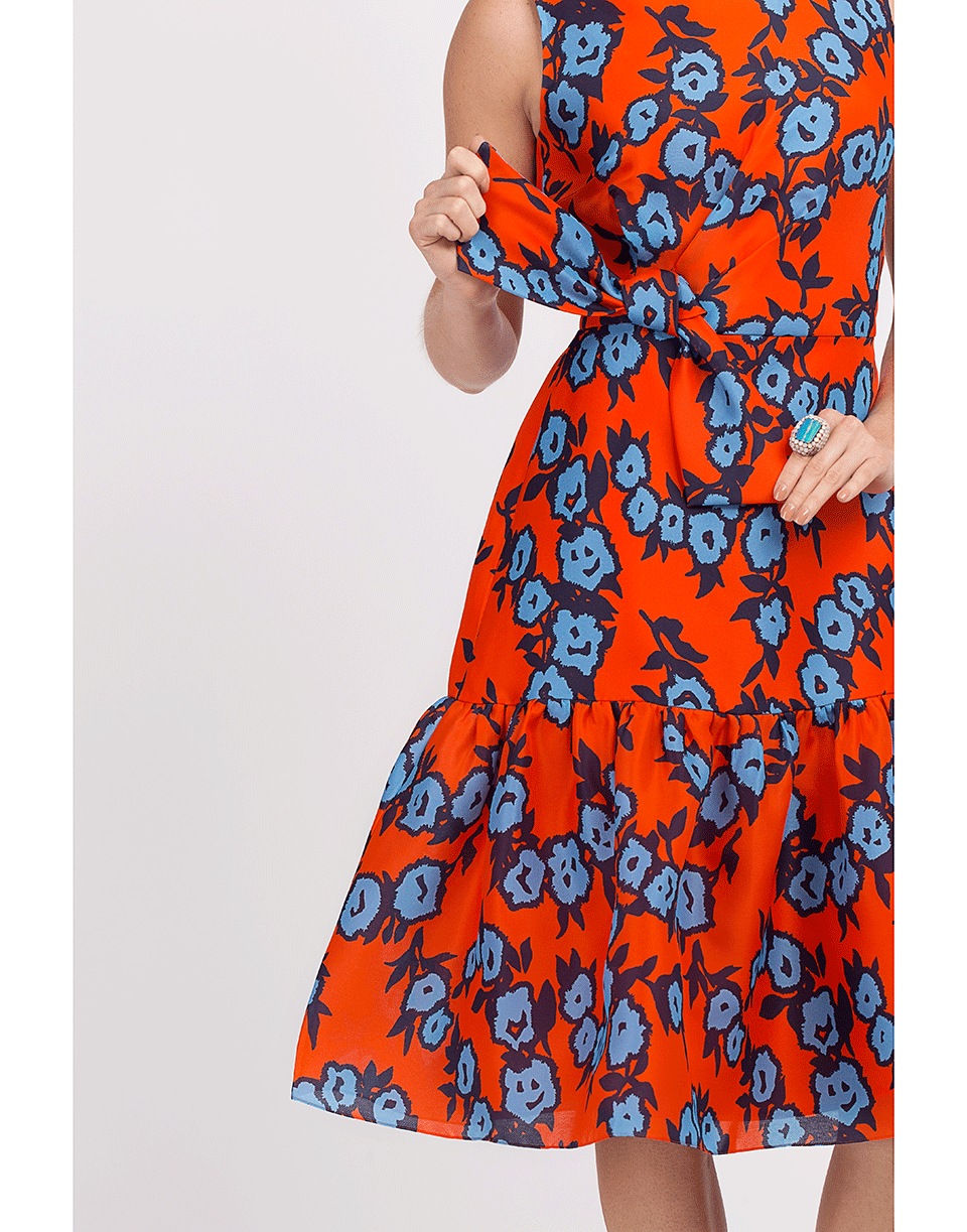 CAROLINA HERRERA-Gathered Bow Silk Dress-