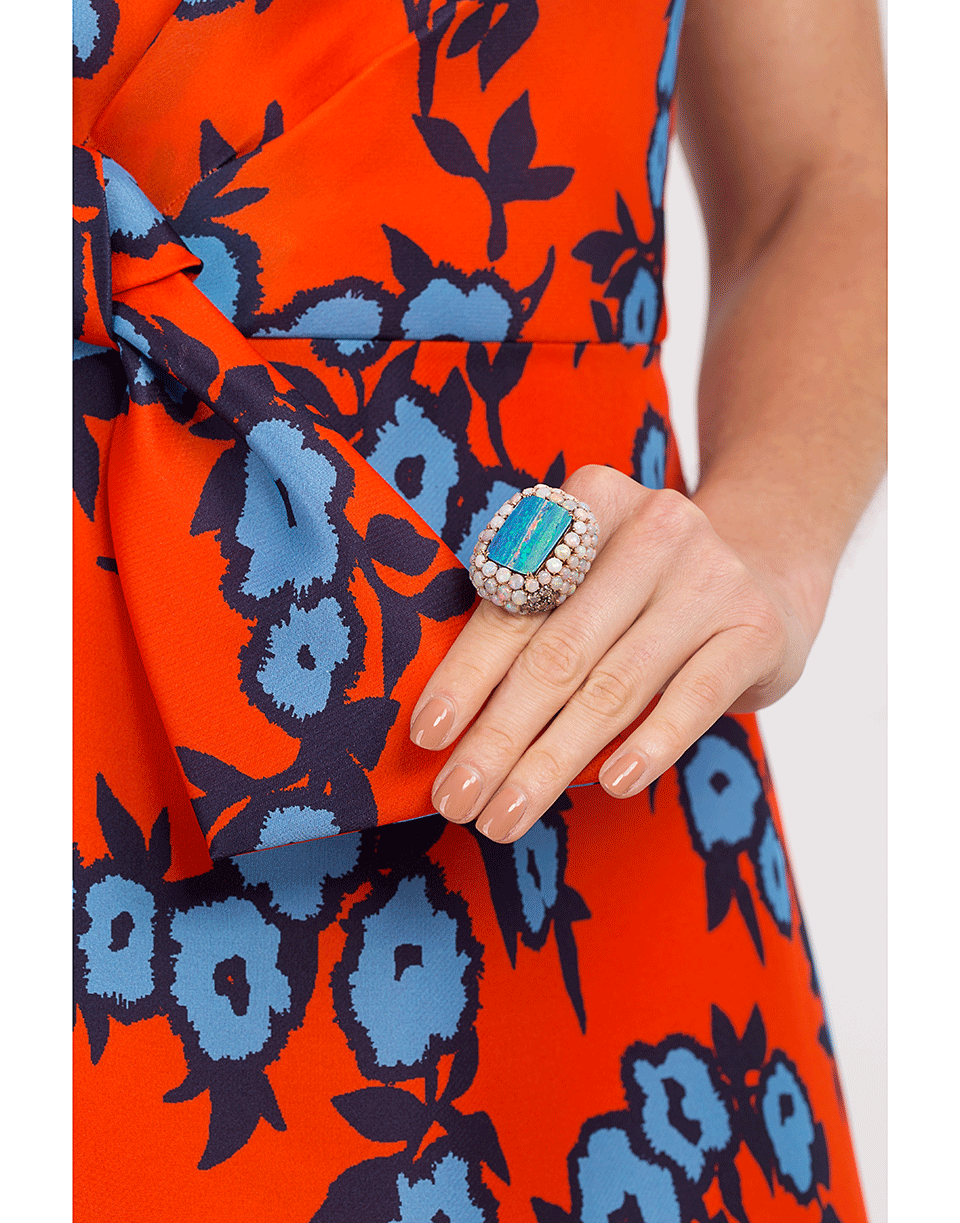 CAROLINA HERRERA-Gathered Bow Silk Dress-