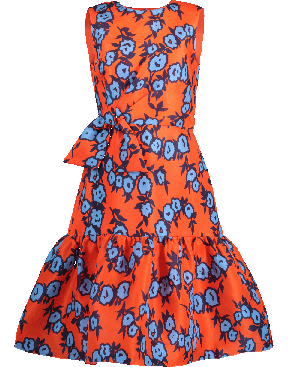 CAROLINA HERRERA-Gathered Bow Silk Dress-