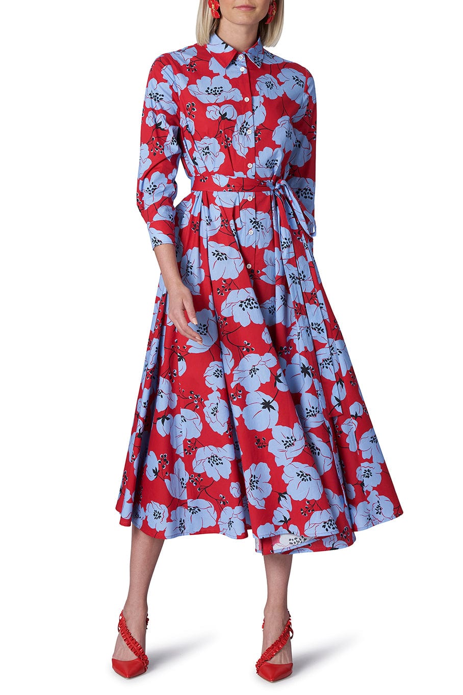 CAROLINA HERRERA-Collared Shirt Midi Dress-