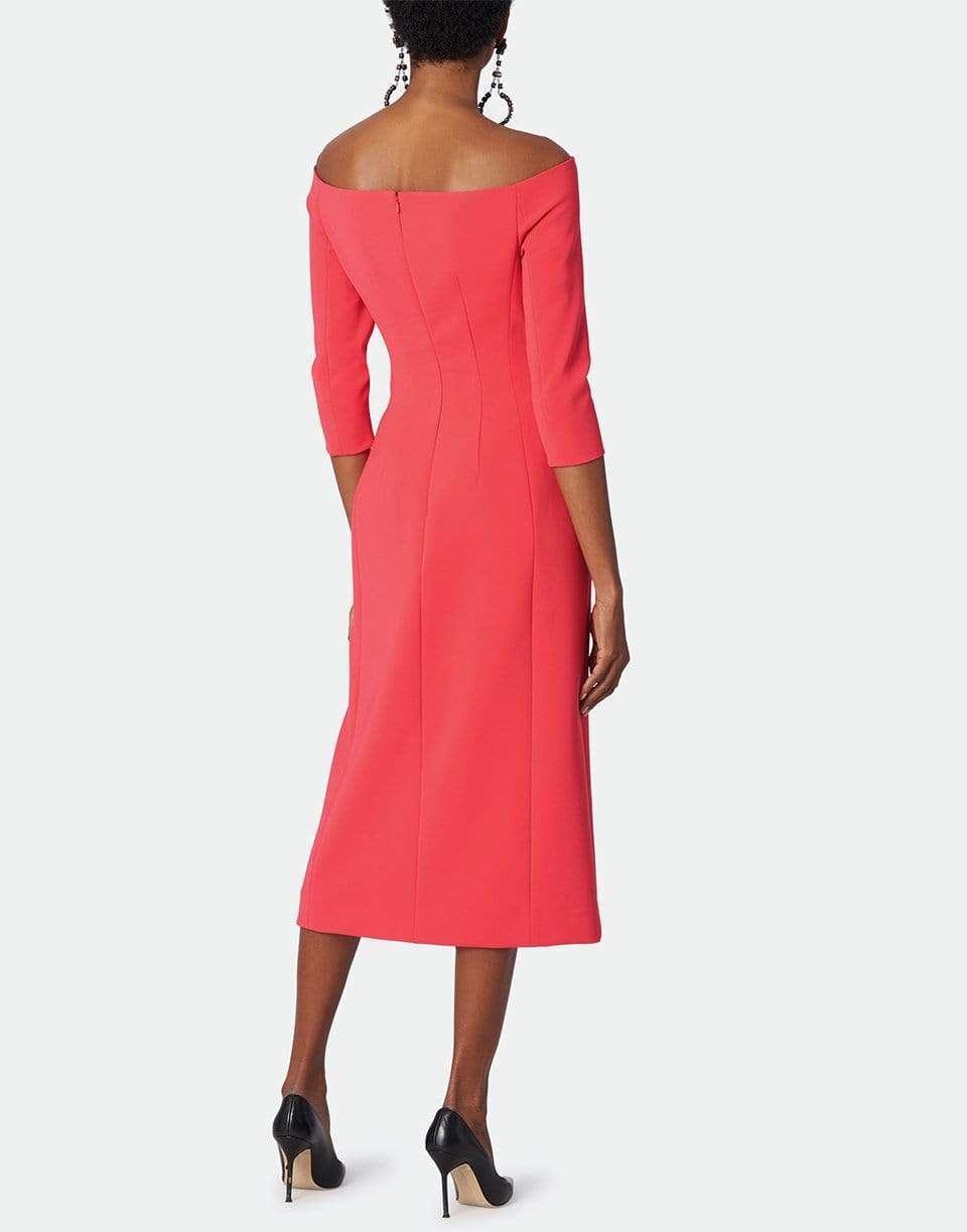 CAROLINA HERRERA-Off Shoulder Dress with Front Slit-
