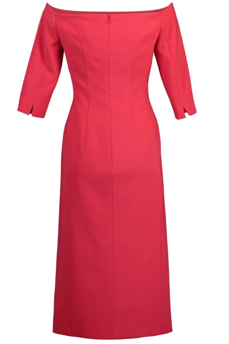 CAROLINA HERRERA-Off Shoulder Dress with Front Slit-