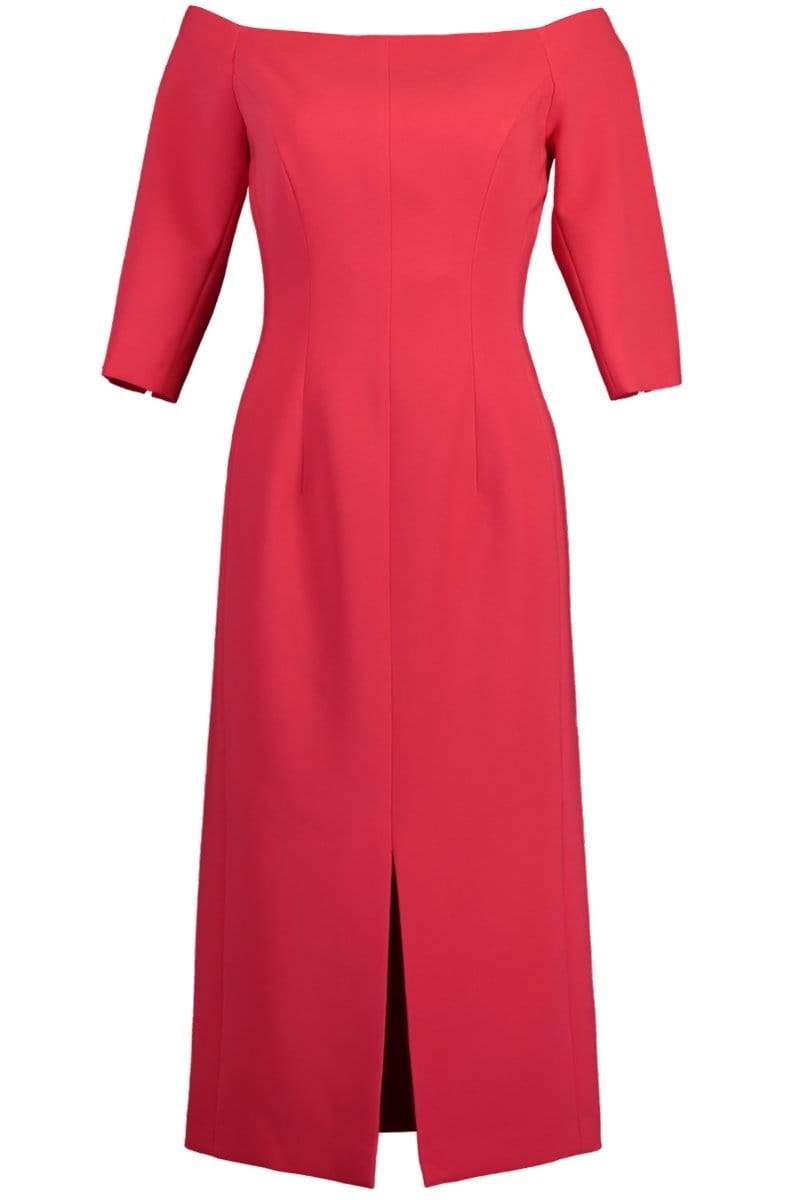 CAROLINA HERRERA-Off Shoulder Dress with Front Slit-
