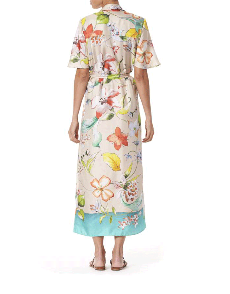 CAROLINA HERRERA-Floral Belted Shirt Dress-