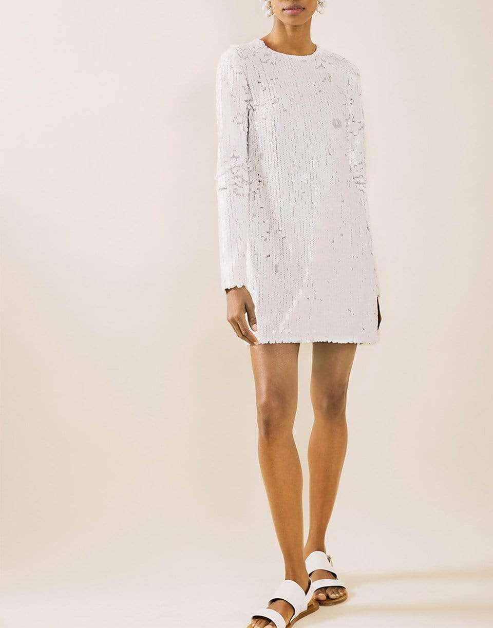 CAROLINA HERRERA-Long Sleeve Sequence Shift Dress-