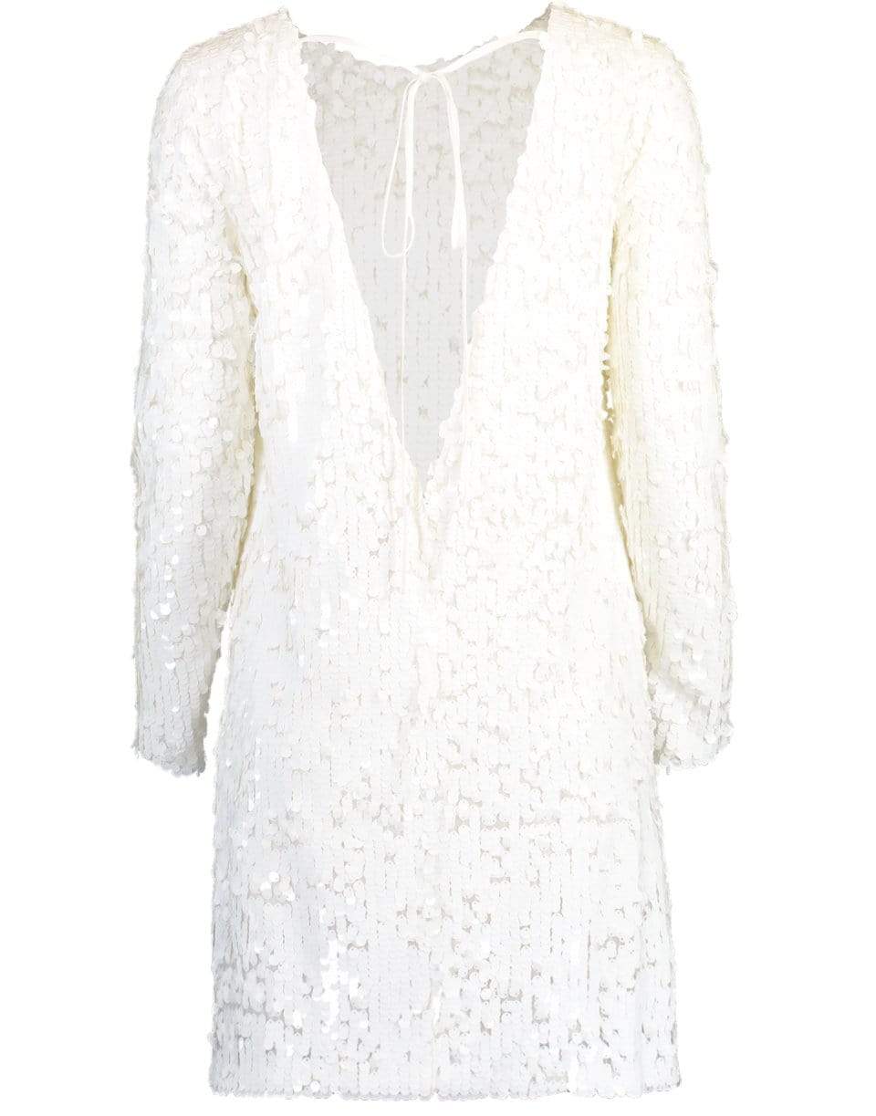 CAROLINA HERRERA-Long Sleeve Sequence Shift Dress-