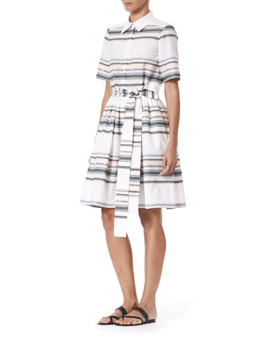 CAROLINA HERRERA-Collared Self Belt Dress-