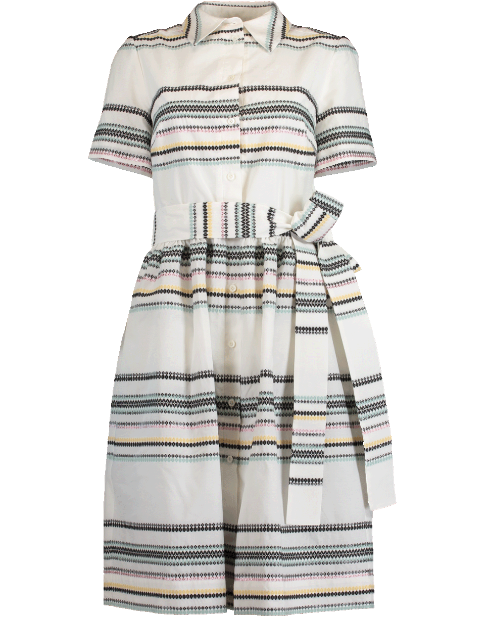 CAROLINA HERRERA-Collared Self Belt Dress-