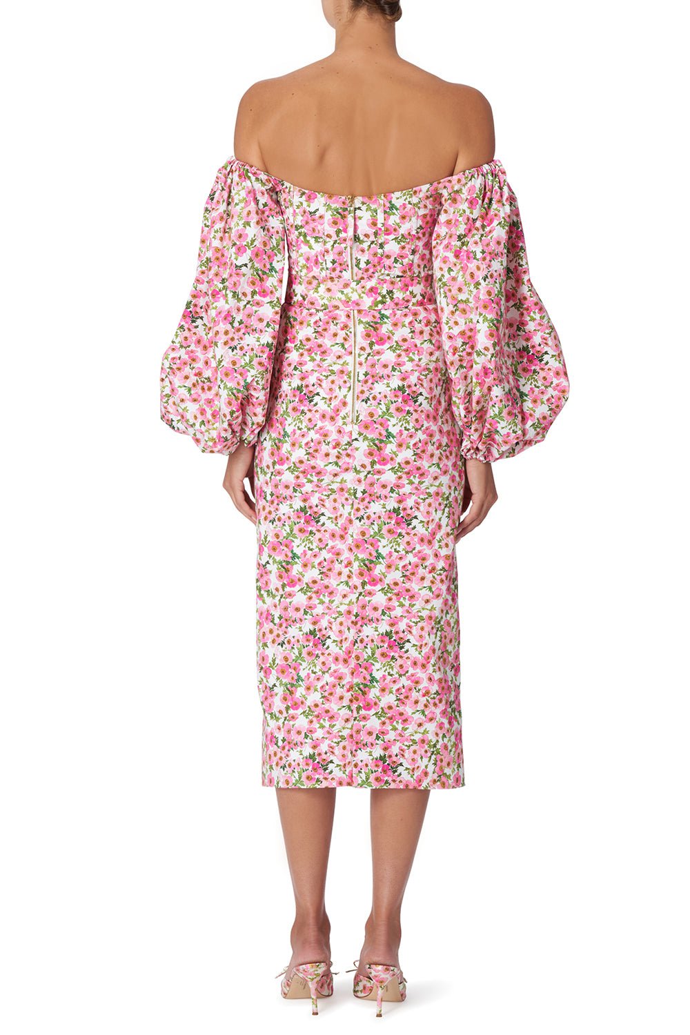 CAROLINA HERRERA-Balloon Sleeve Midi Dress-