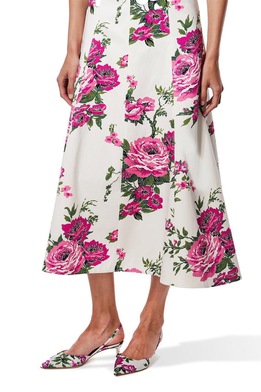 CAROLINA HERRERA-Square Neck Midi Dress-