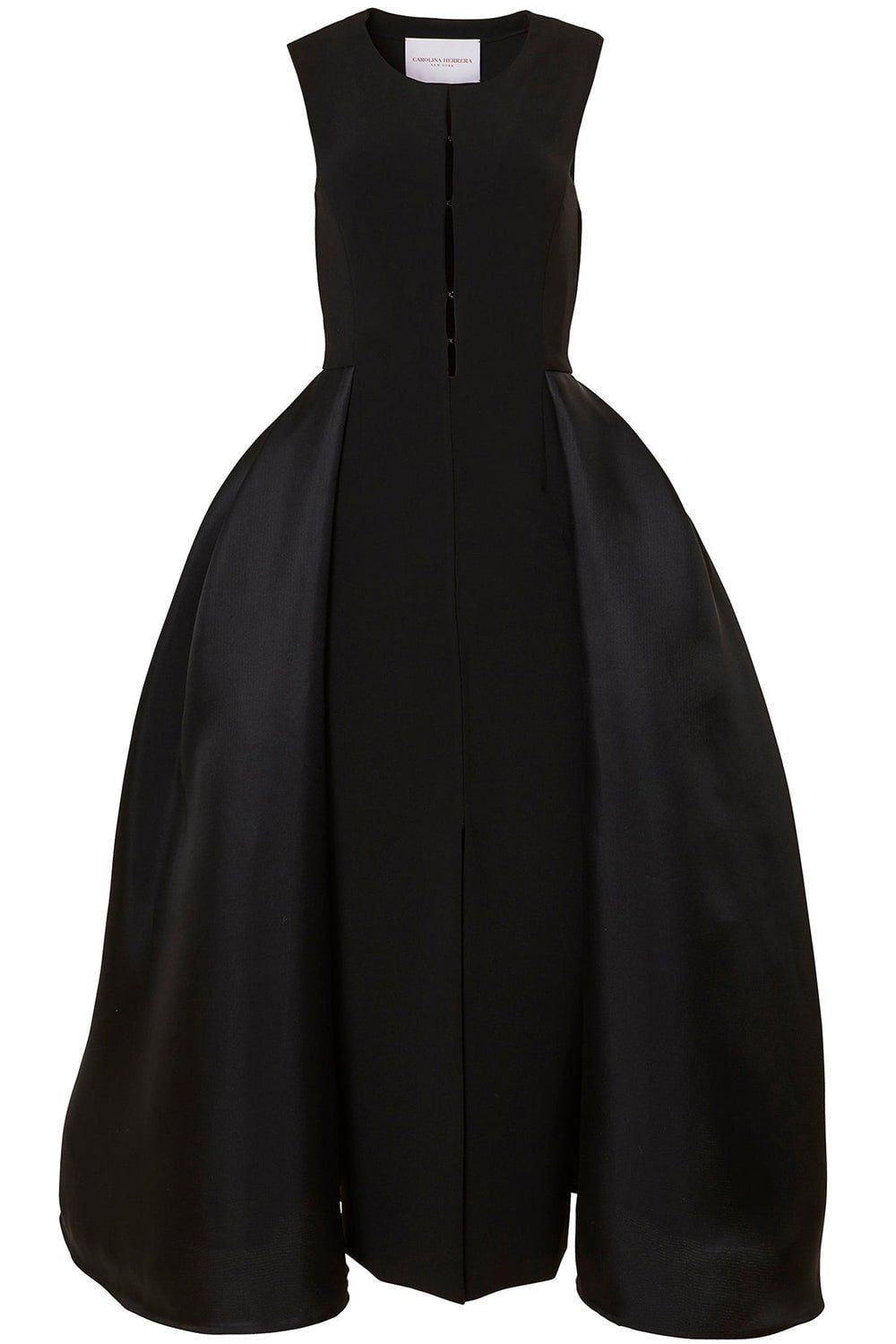 CAROLINA HERRERA-Sleeveless Overskirt Column Dress-BLACK