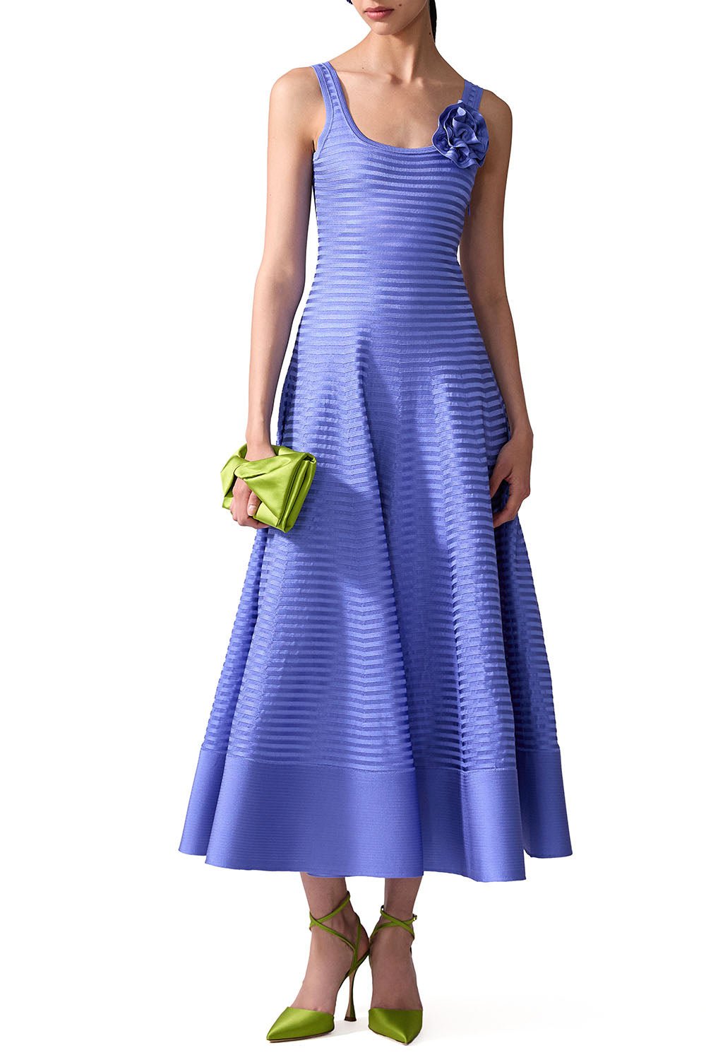 CAROLINA HERRERA-Scoop Neck Flare Midi Dress-
