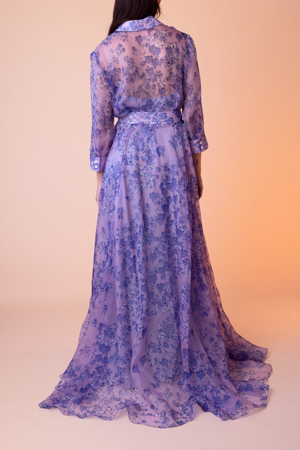 CAROLINA HERRERA-Three Quarter Sleeve Trench Gown-LILAC