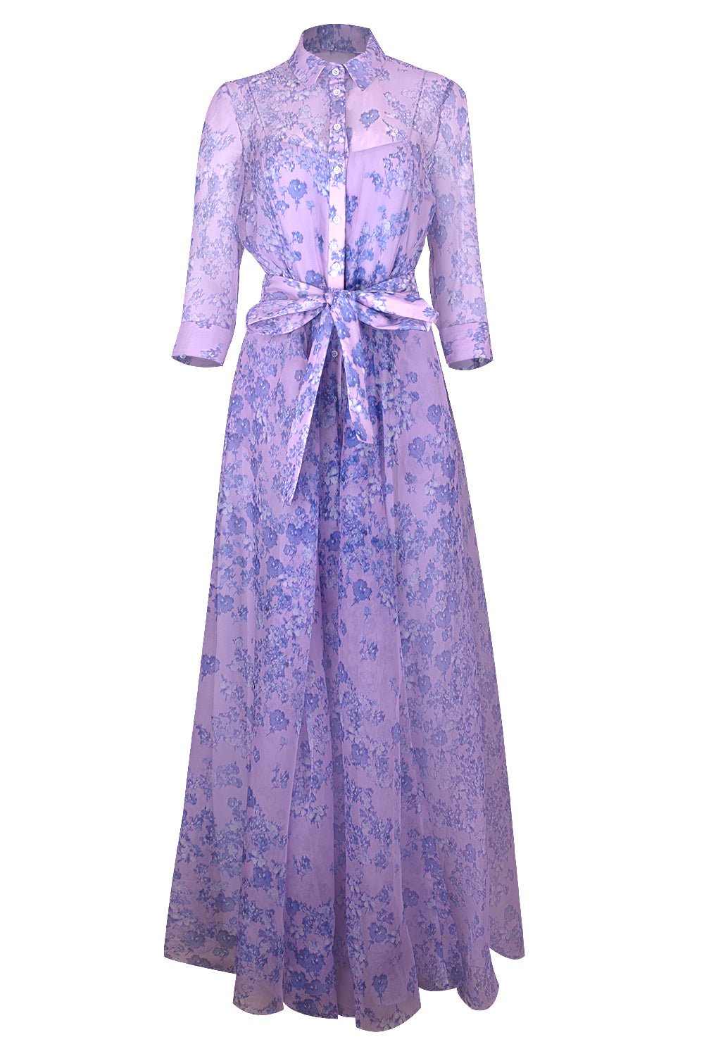 CAROLINA HERRERA-Three Quarter Sleeve Trench Gown-LILAC
