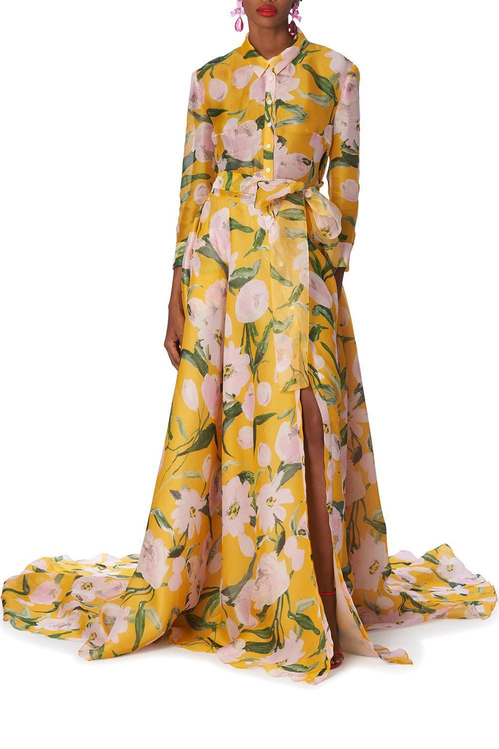 CAROLINA HERRERA-Three Quarter Sleeve Trench Gown-
