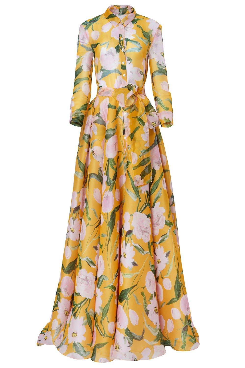 CAROLINA HERRERA-Three Quarter Sleeve Trench Gown-