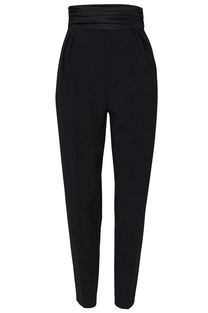 CAROLINA HERRERA-High Waisted Cummerbund Peg Pant-BLACK