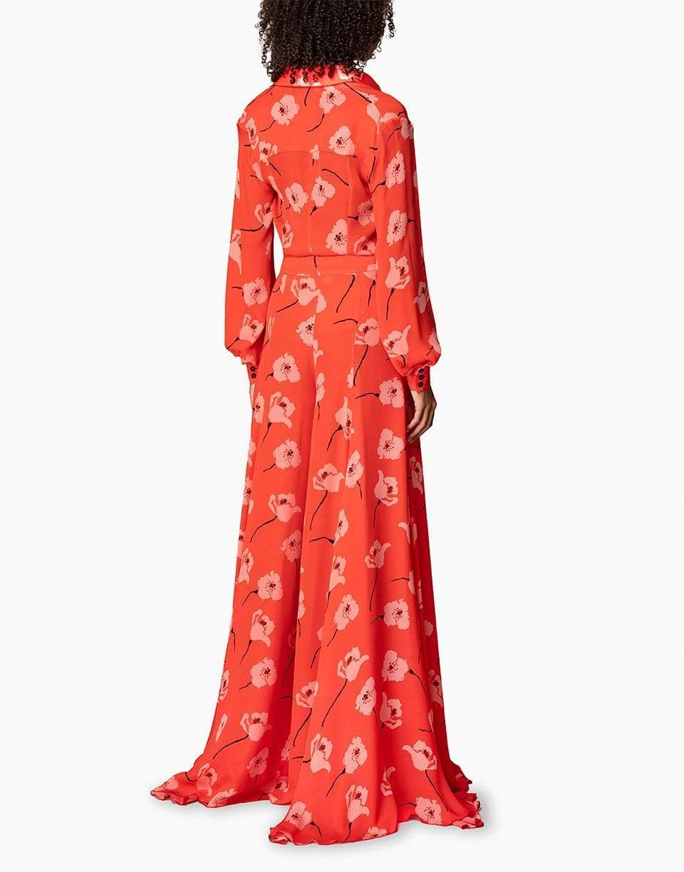 CAROLINA HERRERA-Wide Leg Floral Print Pant-