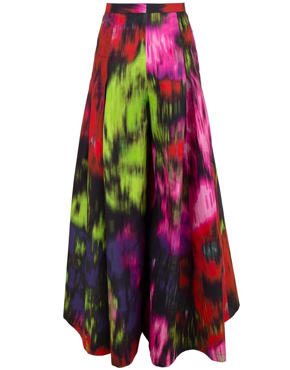 CAROLINA HERRERA-Superbloom Floral Wide Leg Pleated Palazzo Pant-