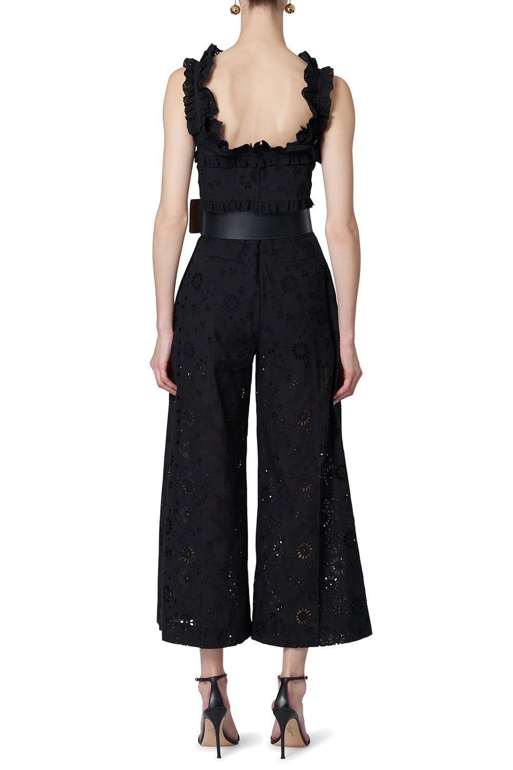 CAROLINA HERRERA-Wide Leg Eyelet Pant-