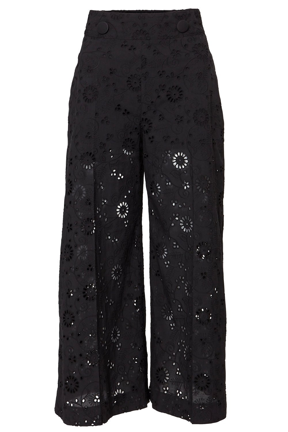 CAROLINA HERRERA-Wide Leg Eyelet Pant-