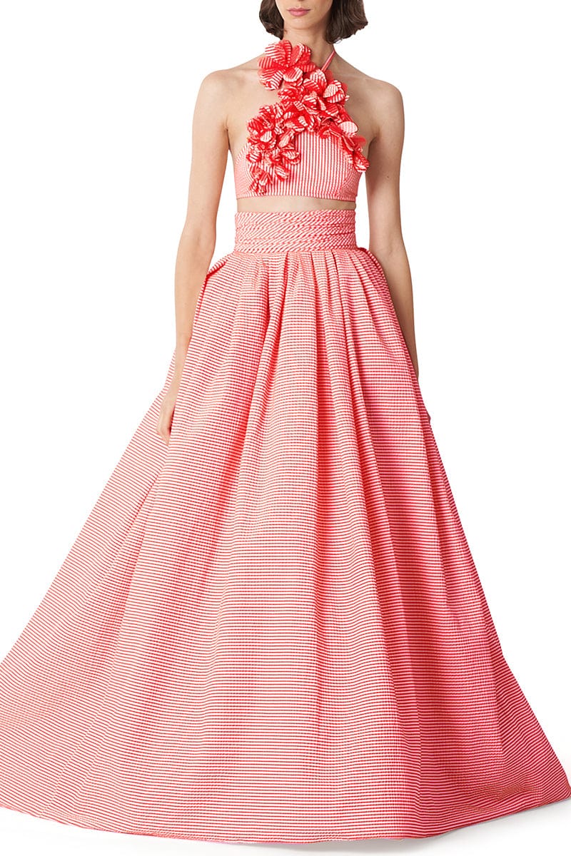 CAROLINA HERRERA-Ball Skirt With Waistband-RASPBERRY MULTI