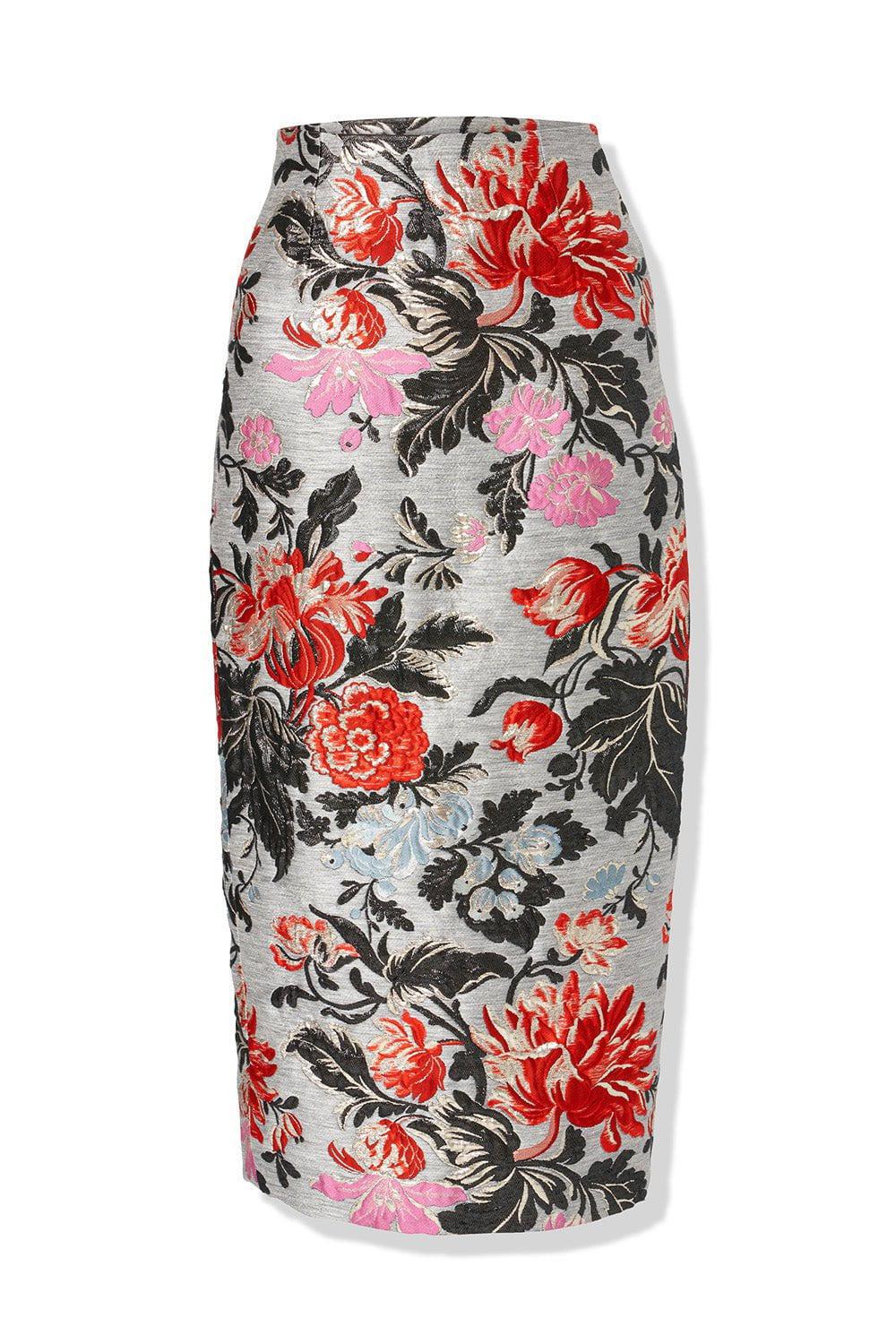 CAROLINA HERRERA-Floral Pencil Skirt-