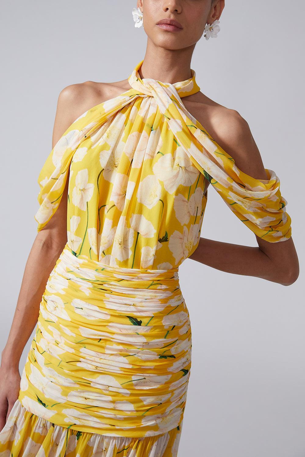 Halterneck Blouse-WHTMULTI-0-CLOTHINGTOPBLOUSE-CAROLINA HERRERA
