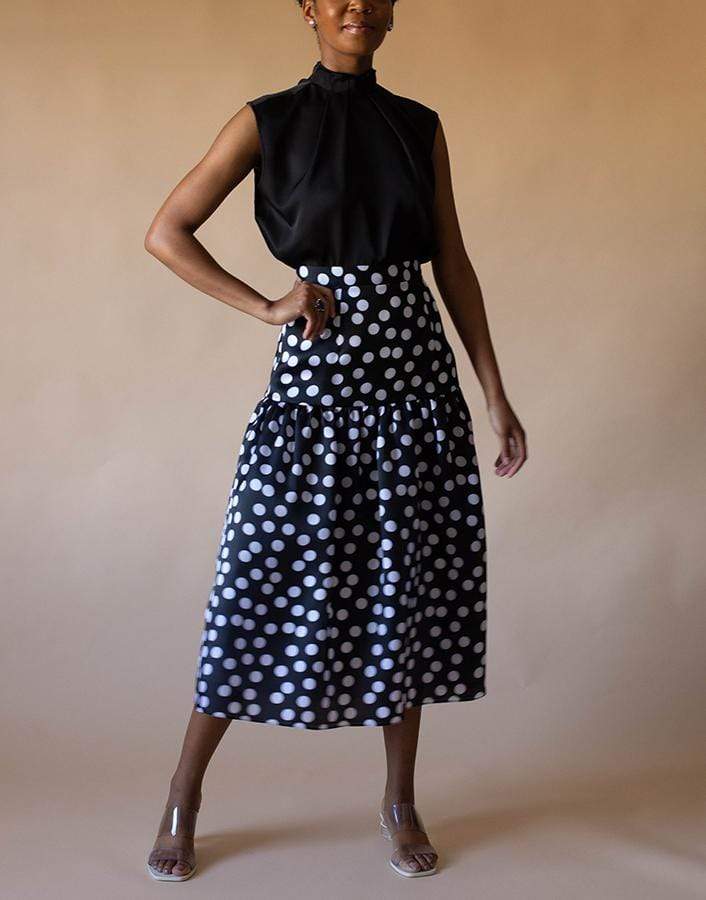 CAROLINA HERRERA-Polka Dot Midi Skirt-