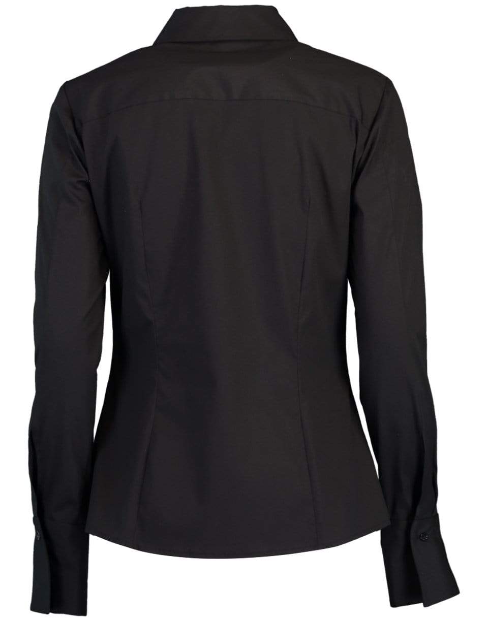 CAROLINA HERRERA-Black Long Sleeve Button Down Shirt-